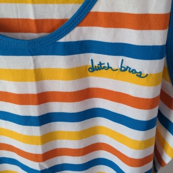 Dutch Bros Multi Color Striped Tank - Picture 3 of 5